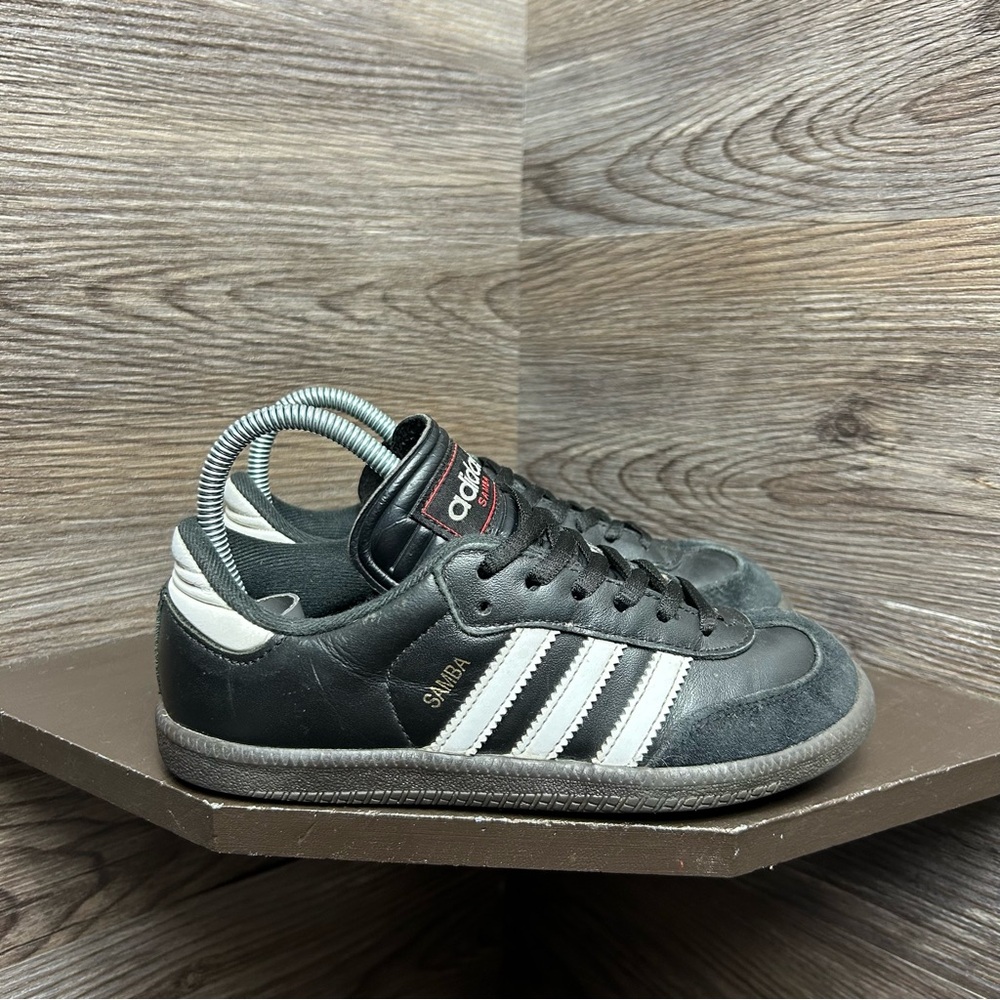 adidas Kids Samba Black with White Stripes